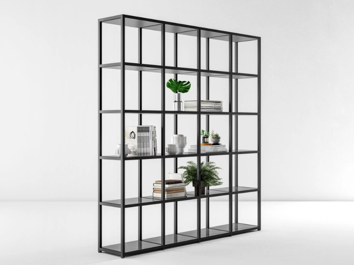 HYPE - Open tall freestanding aluminium office shelving _ About Office